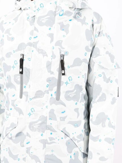 BAPE Camouflage print Hooded Jacket Off White Front2