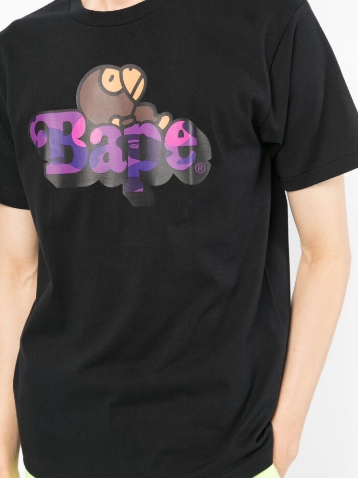 BAPE Logo print Short sleeve T shirt Black Detail3