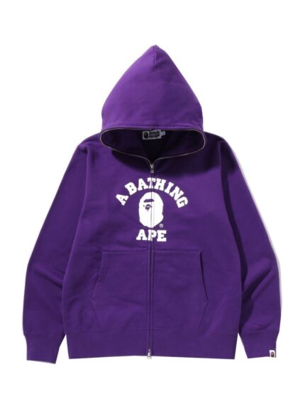BAPE College Full Zip Hoodie - Purple