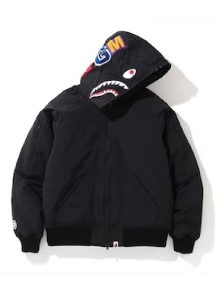 BAPE Shark Hoodie Down Jacket - Black