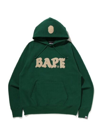 BAPE Logo Relaxed Fit Pullover Hoodie (FW22) - Green