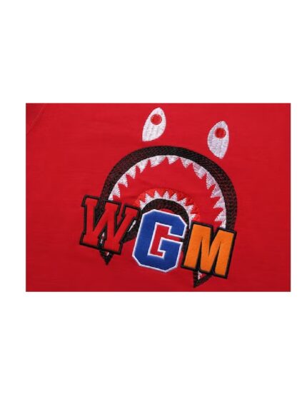 BAPE Shark Embroidery Crewneck Sweatshirt (FW22) - Red