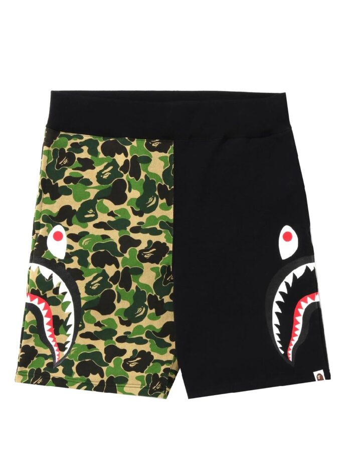 BAPE ABC Camo Side Shark Sweat Shorts - Green