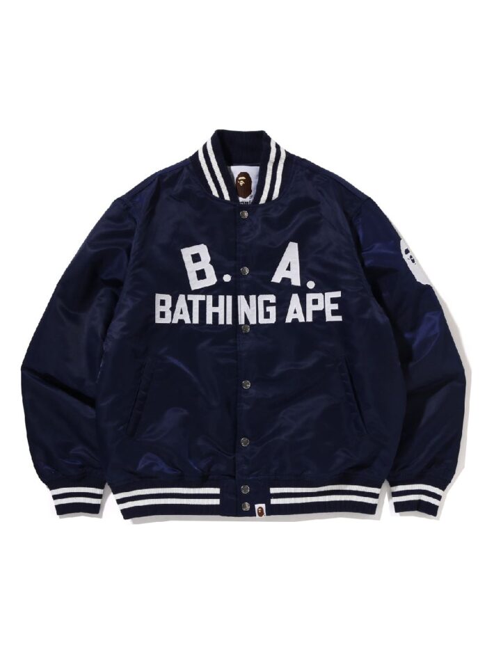BAPE B.A Nylon Varsity Jacket - Blue