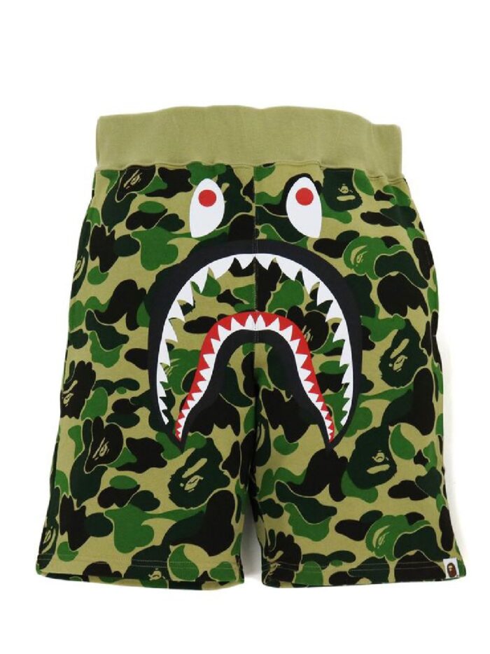 BAPE Big ABC Camo Shark Sweat Shorts - Green
