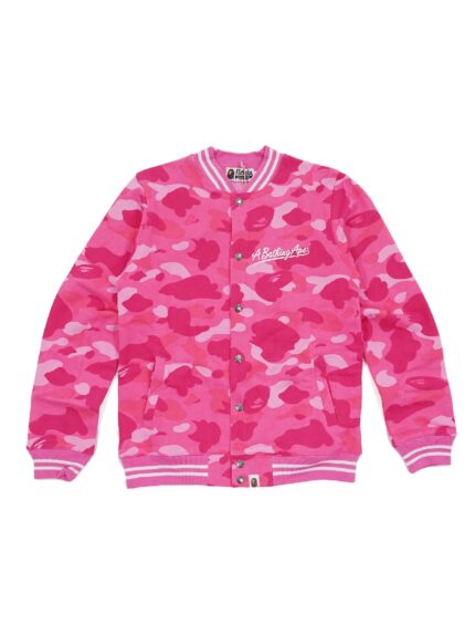 BAPE Color Camo Sweat Varsity Jacket (Ladies) - Pink