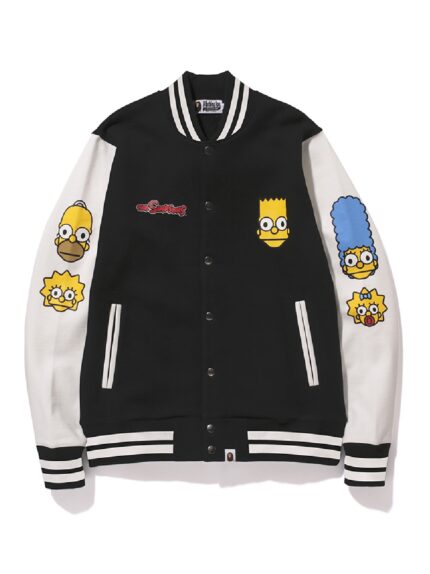 BAPE X The Simpsons Baby Milo Varsity jacket - Black