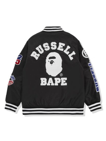BAPE x Russell College Varsity Jacket - Black